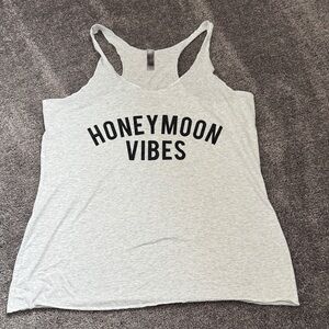 Next Level Apparel Light Gray 'Honeymoon Vibes' Tank Top
